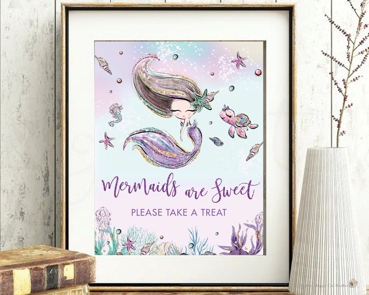 Mermaid Birthday Party Personalised Card Stock Invitation and Digital ...