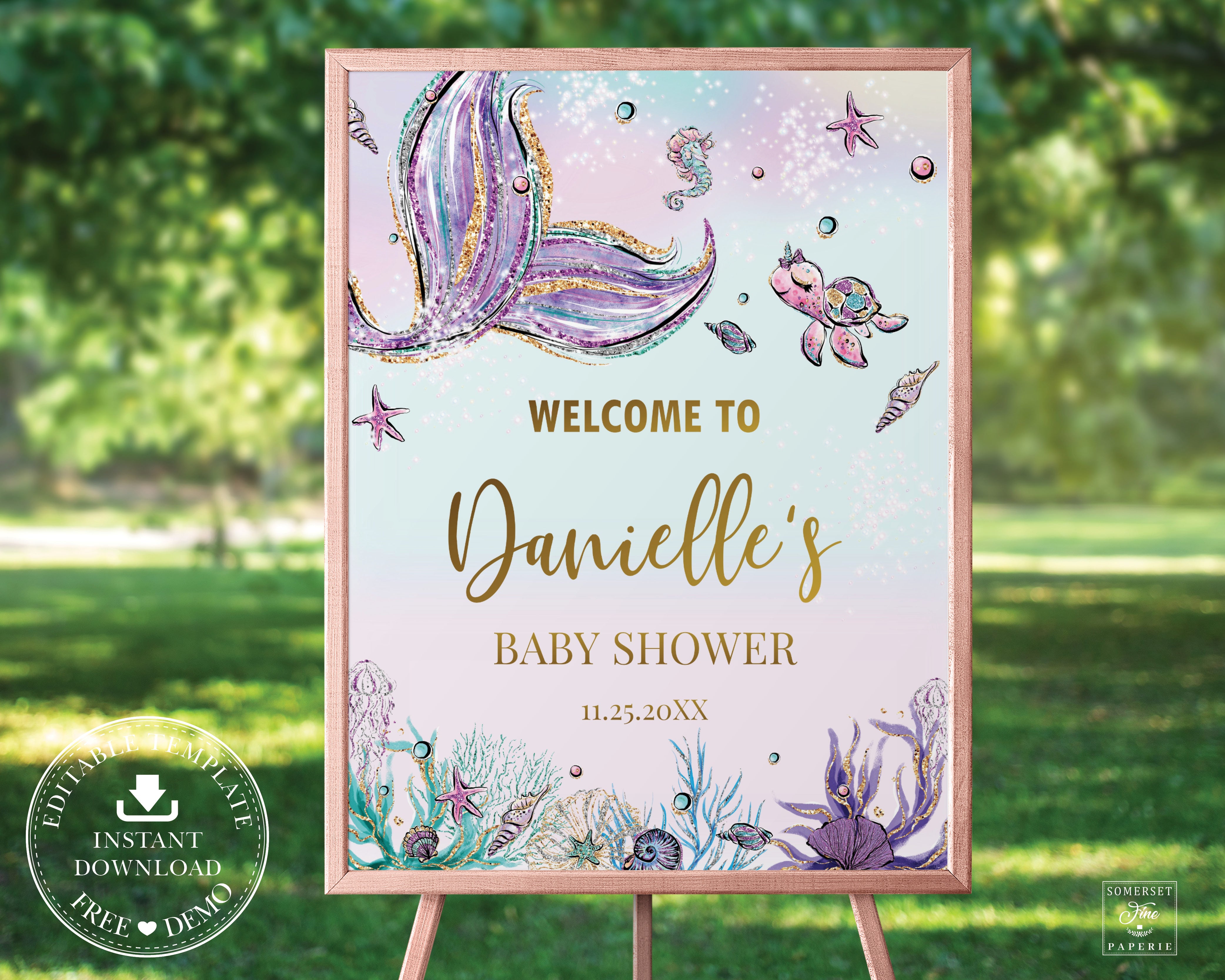 Peter Rabbit Baby Shower Welcome Sign, Editable Baby Shower Sign